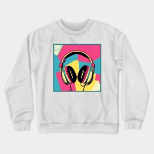 90s Pastel Retro Headphones Crewneck Sweatshirt